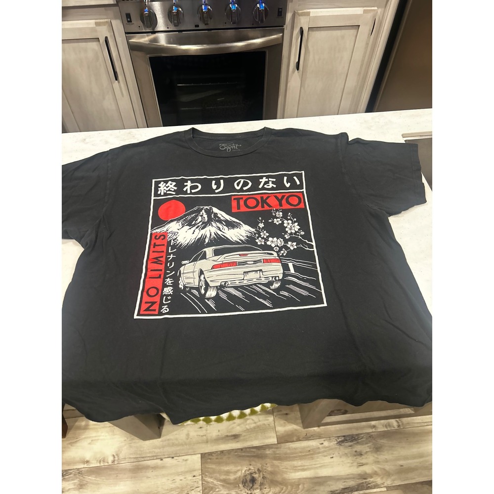 Eighty Eight Brand Tokyo No Limits Graphic Tee Black Mens XL  Fuji Car Shirt
